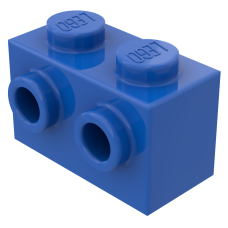 Брік модифік. 1x2, 2 стади з одного боку  - Blue