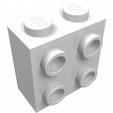 Брік модифік. 1x2x1 2/3, 4 стади збоку - White